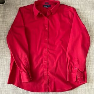 Jones New York no iron red blouse